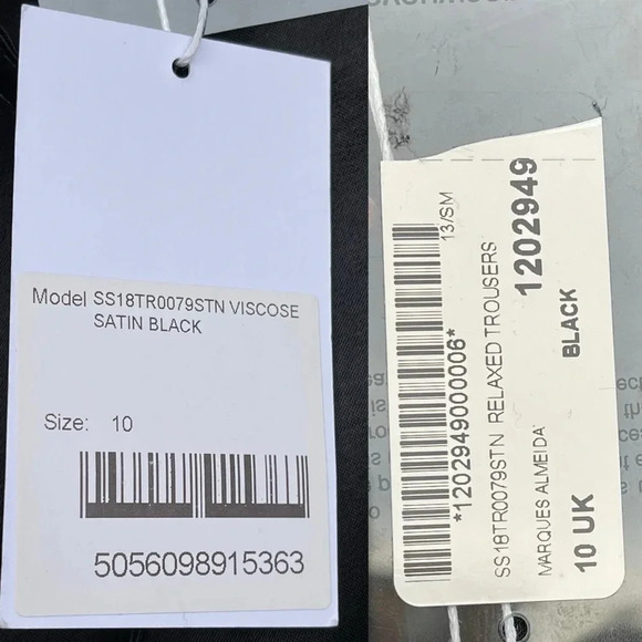 MARQUES' ALMEIDA
Feather-embellished kick-flare satin trousers size 10 - Picture 13 of 16